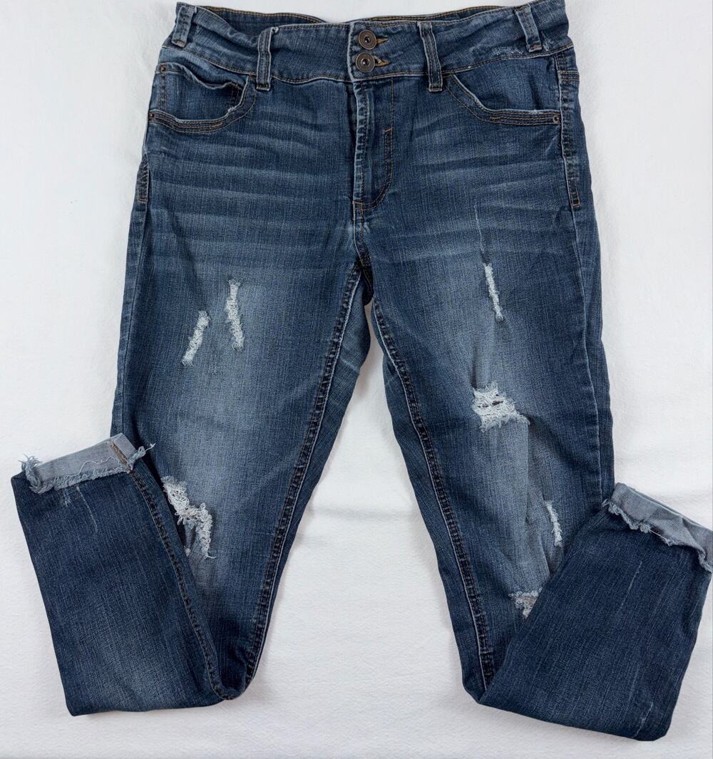 Rue 21 Distressed Mid Rise Ankle Jeggings Size 12